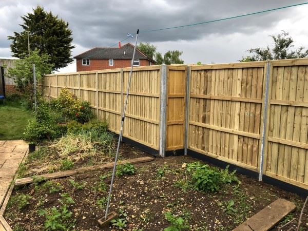 Durapost fencing in Abingdon viewed from garden